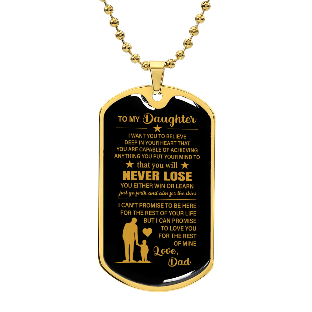 To my daughter Luxury Graphic Dog Tag Necklace - Beauty Belliss
